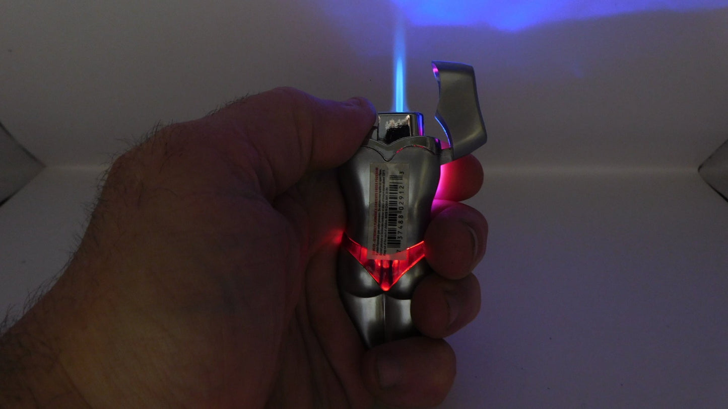 Blue and Red Bikini Girl Lighter With Flashing LED USA Stocked and Shipped - Lighter Deals USA
