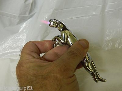 Chrome Jaguar Leopard Shaped Butane Jet Torch Lighter - Lighter Deals USA