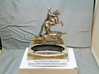 Novelty Statue Horse Shape Ashtray With Refillable Lighter Peter St. Petrsburg - Lighter Deals USA
