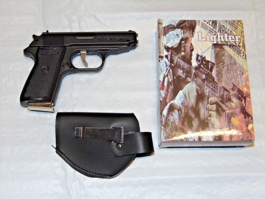 Walther PPK Gun Shape Jet Torch Lighter With Spring Knife Clip USA Sto - Lighter Deals USA