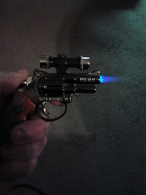 .357 Magnum Gun Shaped Jet Torch Lighter with USA Legal Laser Site - Lighter Deals USA