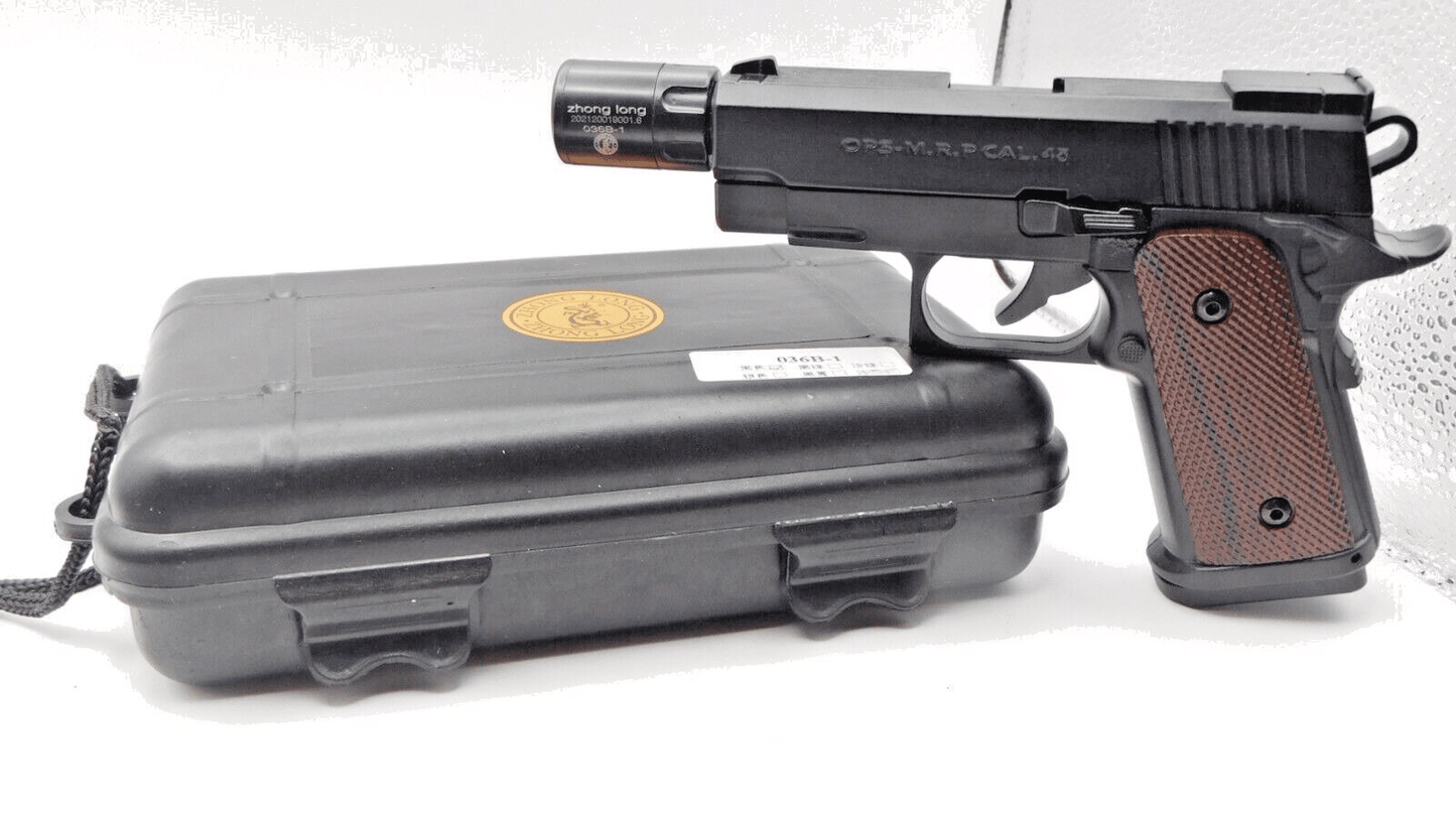 .45 Cal Slide Action OPS Gun Pistol Shape Jet Torch Lighter USA Stocked - Lighter Deals USA
