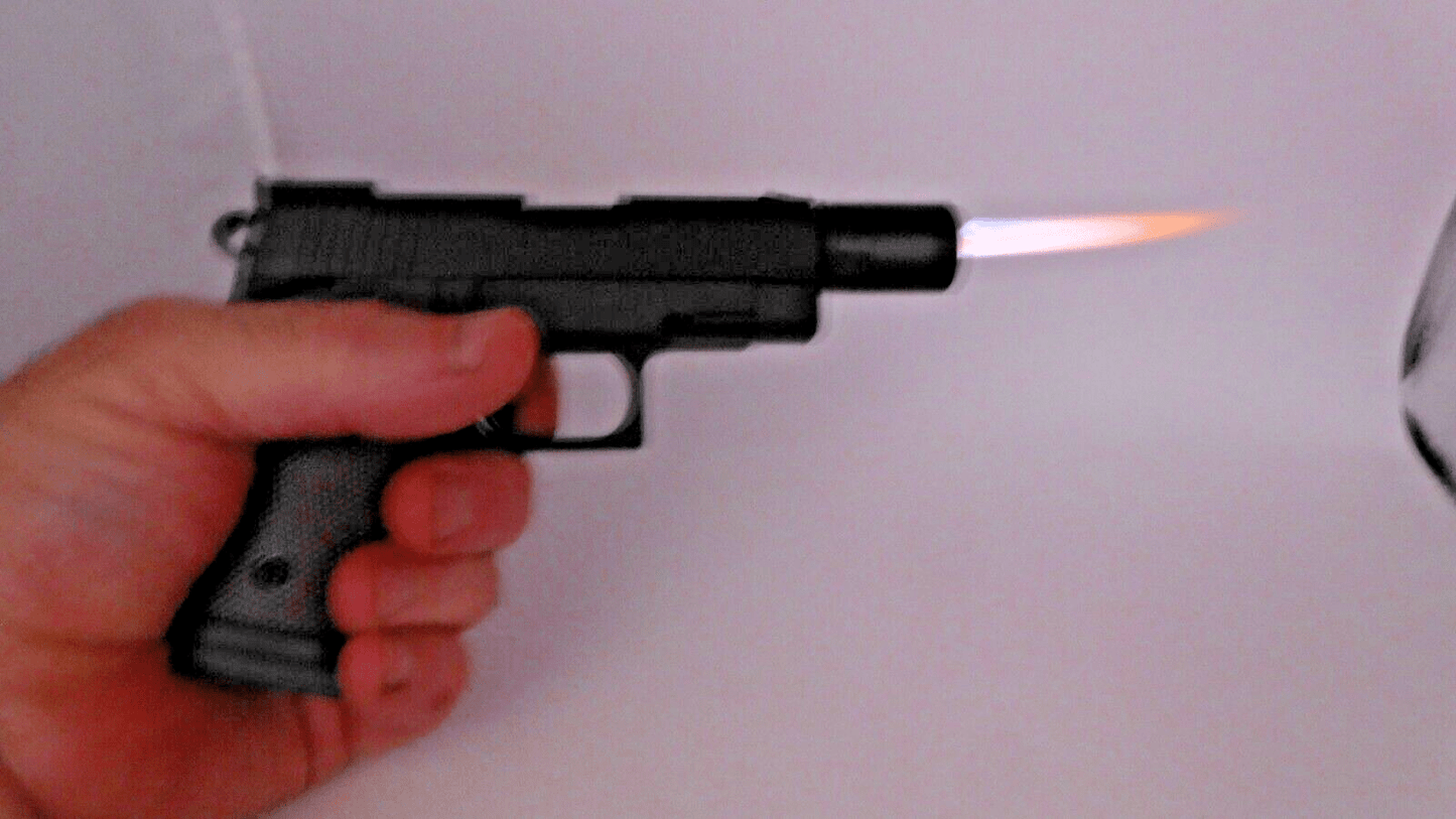 .45 Cal Slide Action OPS Gun Pistol Shape Jet Torch Lighter USA Stocked - Lighter Deals USA