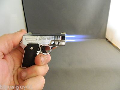 945M Twin Flame Revolver Pistol Gun Style Butane Jet Torch Lighter USA - Lighter Deals USA