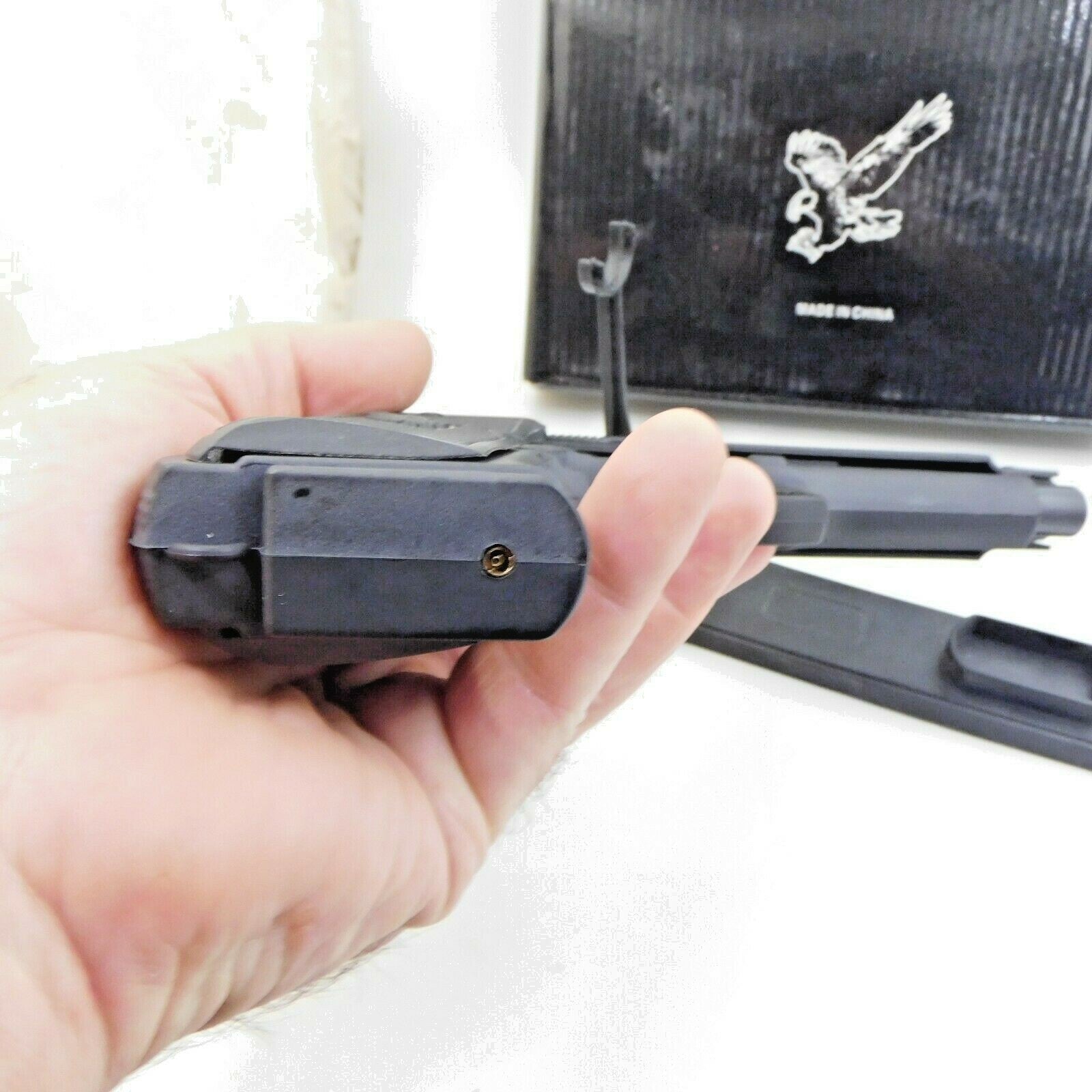 9mm M9 Beretta Jet Black Slide Action Gun Pistol Jet Torch Lighter USA stocked - Lighter Deals USA