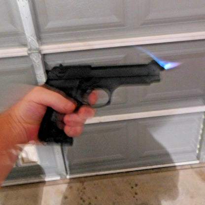9mm M9 Beretta Jet Black Slide Action Gun Pistol Jet Torch Lighter USA stocked - Lighter Deals USA