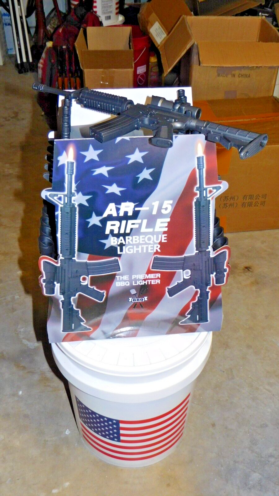 AR - 15 Rifle BBQ Gun Butane Lighter Refillable 15" BBQ Lighter USA Stoc - Lighter Deals USA