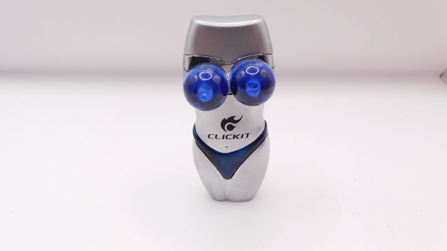Blue and Red Bikini Girl Lighter With Flashing LED USA Stocked and Shipped - Lighter Deals USA