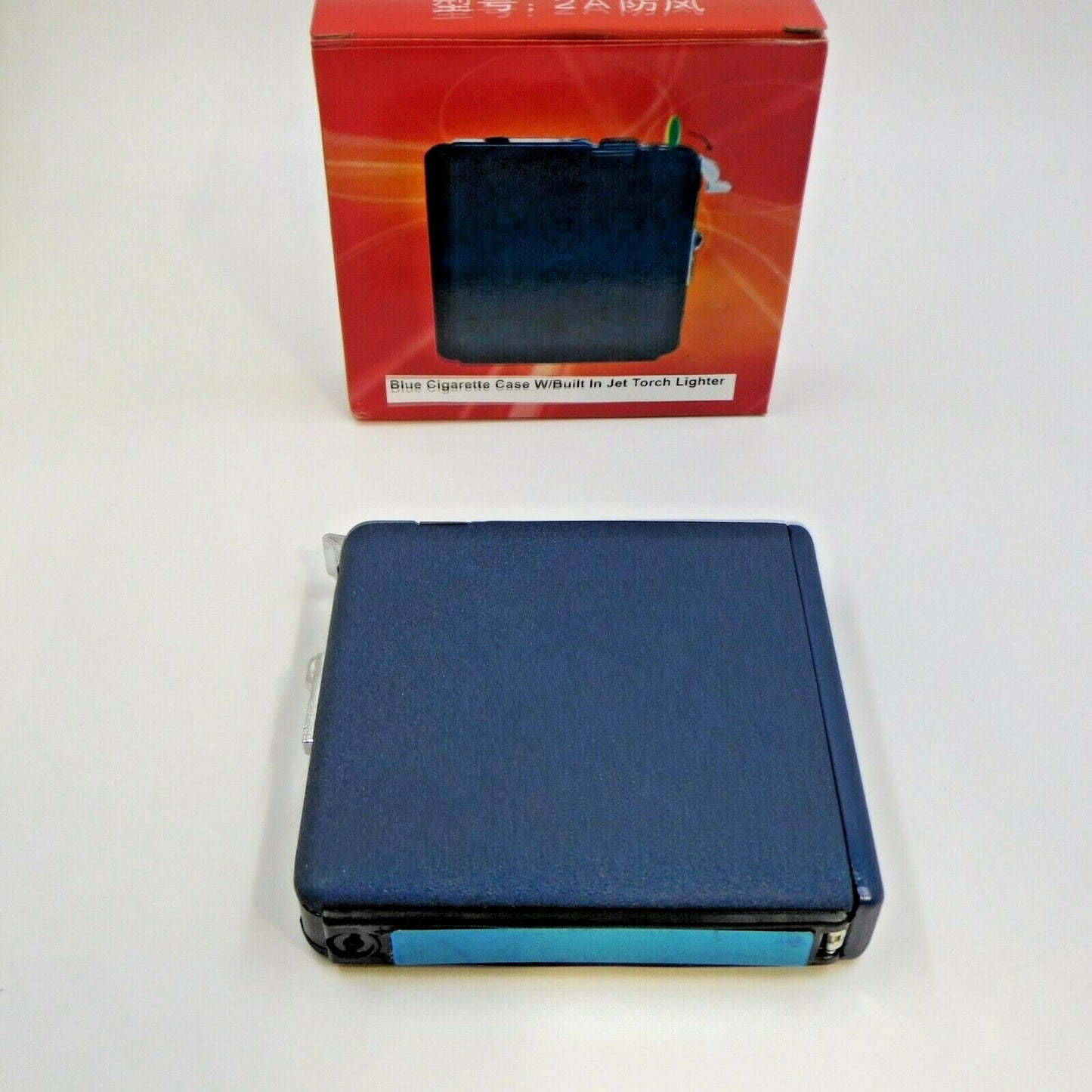 Blue Cigarette Ejection Case With Built In Jet Torch Lighter King Size - Lighter Deals USA