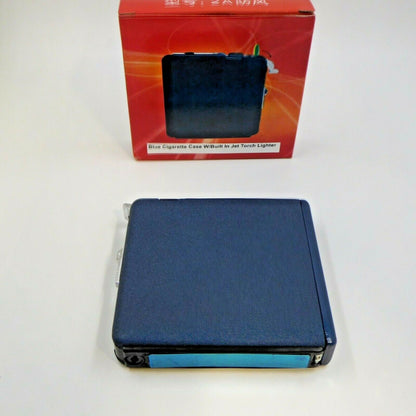 Blue Cigarette Ejection Case With Built In Jet Torch Lighter King Size - Lighter Deals USA