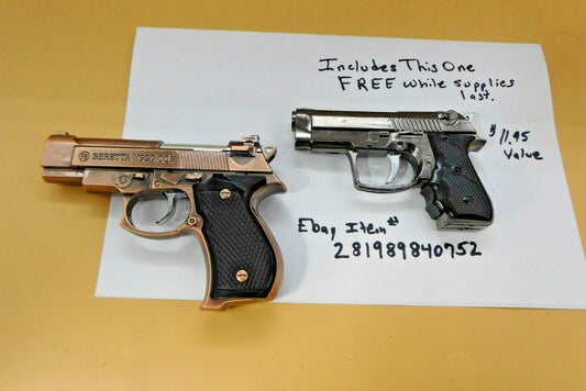 Bronze Beretta M92G CQB Shaped Novelty Pistol Gun Jet Torch Lighter US - Lighter Deals USA