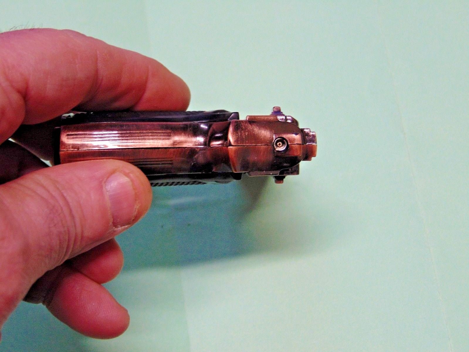 Bronze Beretta M92G CQB Shaped Novelty Pistol Gun Jet Torch Lighter US - Lighter Deals USA