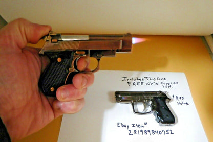 Bronze Beretta M92G CQB Shaped Novelty Pistol Gun Jet Torch Lighter US - Lighter Deals USA
