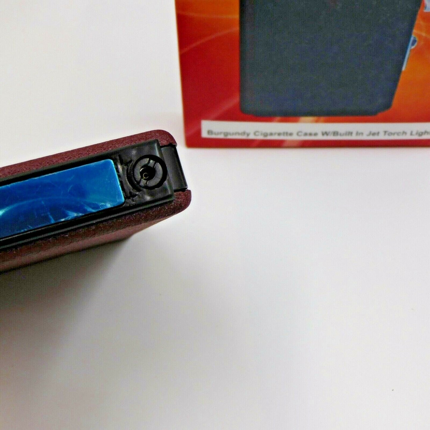 Burgundy Cigarette Ejection Case With Built In Jet Torch Lighter King - Lighter Deals USA