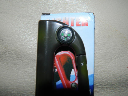 Carabiner D Ring Shaped Butane Lighter With Compass 4 Available Colors - Lighter Deals USA