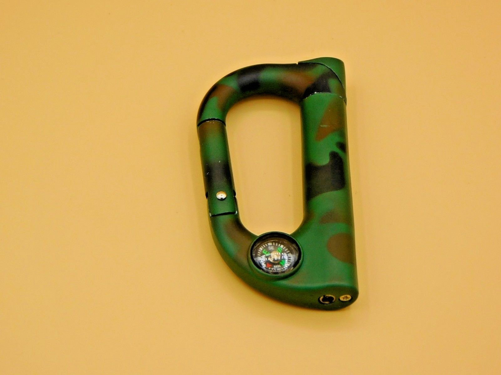 Carabiner D Ring Shaped Butane Lighter With Compass 4 Available Colors - Lighter Deals USA