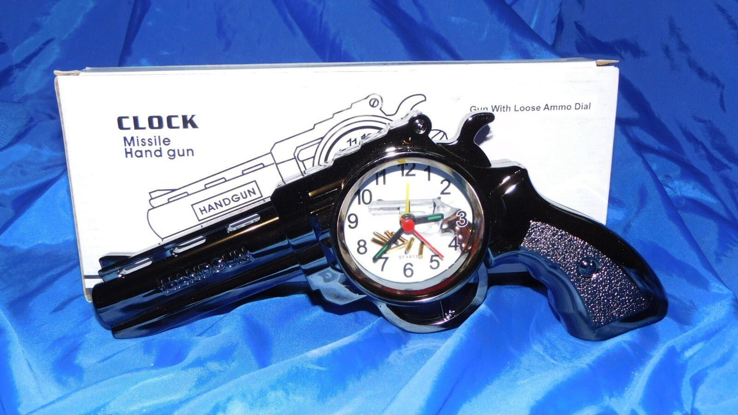Chrome Gun Shape Alarm Clock USA Stocked and Shipped - Lighter Deals USA