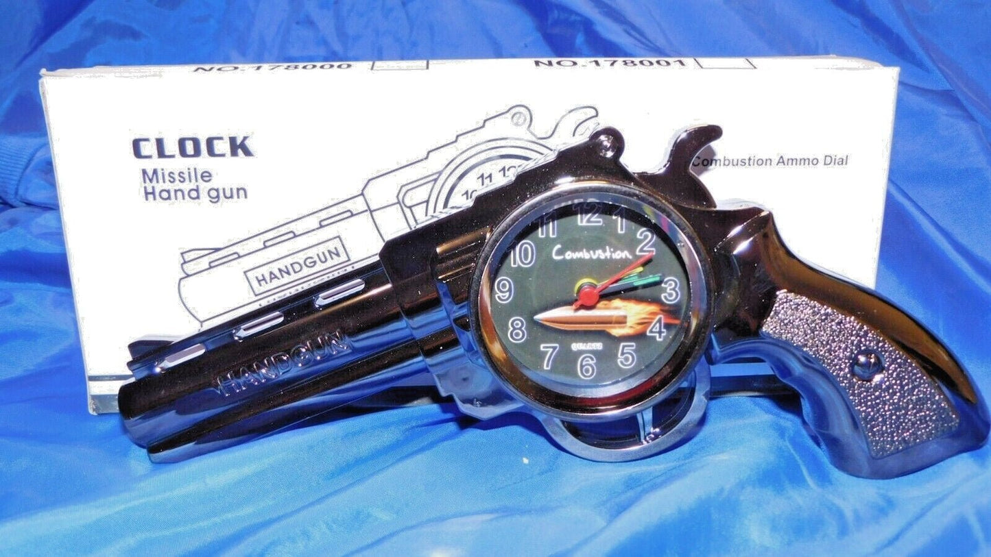 Chrome Gun Shape Alarm Clock USA Stocked and Shipped - Lighter Deals USA