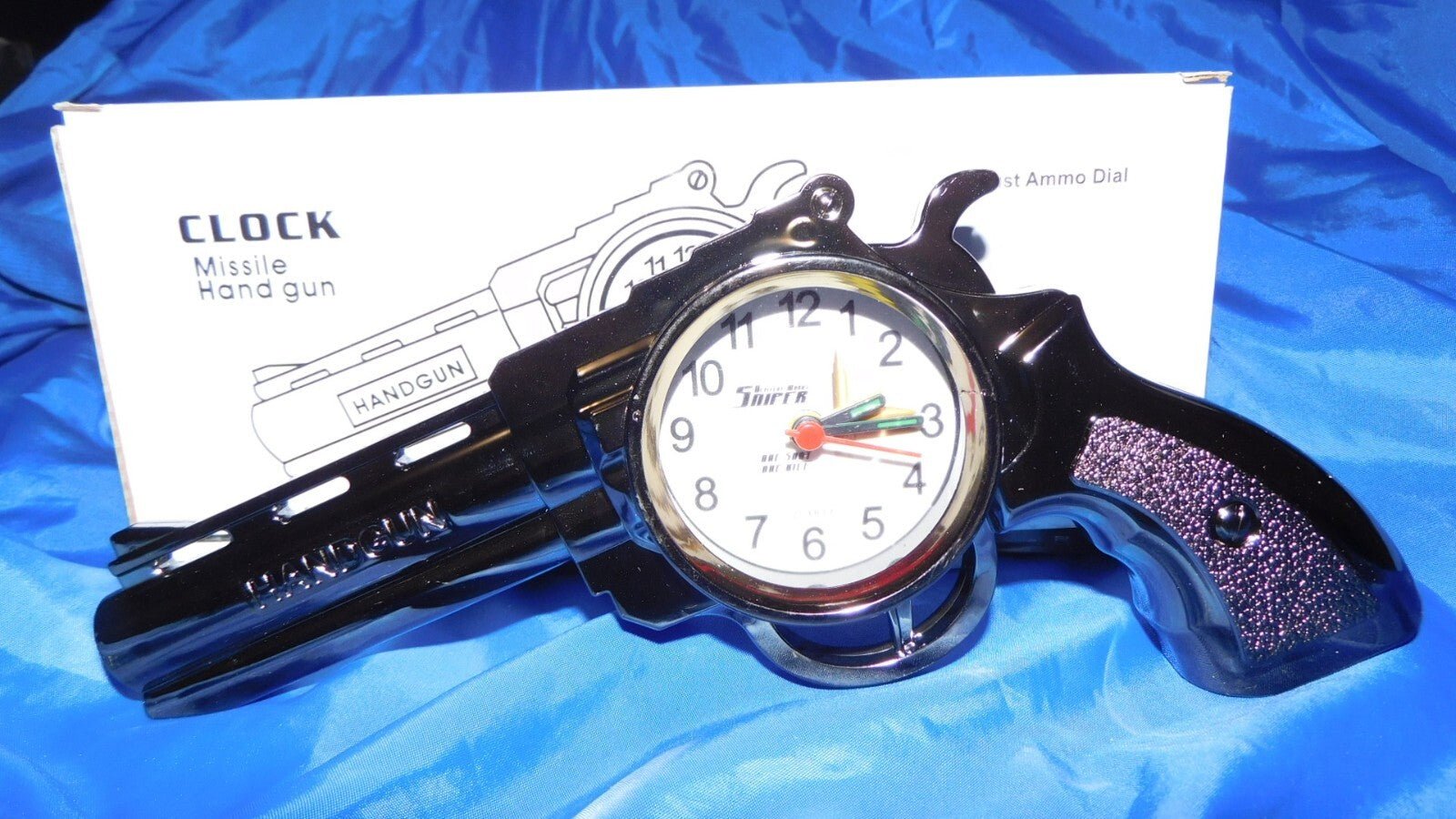 Chrome Gun Shape Alarm Clock USA Stocked and Shipped - Lighter Deals USA