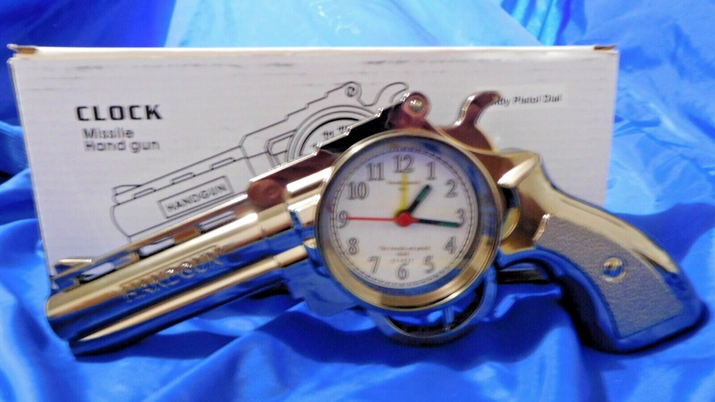 Chrome Gun Shape Alarm Clock USA Stocked and Shipped - Lighter Deals USA