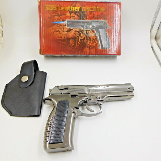 Chrome Metal Slide Action Gun Pistol Jet Torch Lighter - Lighter Deals USA