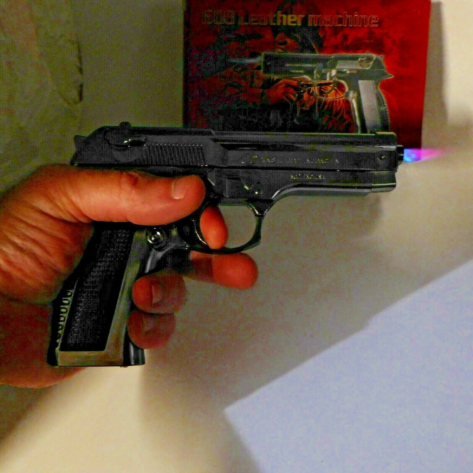 Chrome Metal Slide Action Gun Pistol Jet Torch Lighter - Lighter Deals USA
