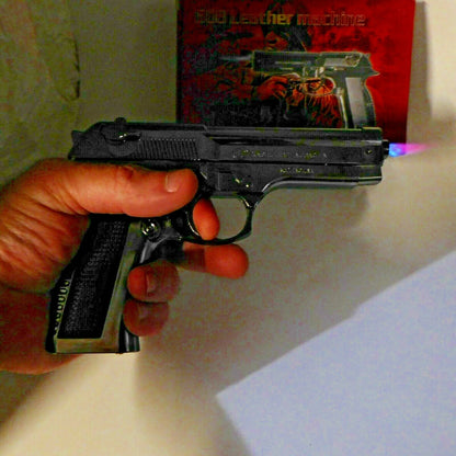 Chrome Metal Slide Action Gun Pistol Jet Torch Lighter - Lighter Deals USA