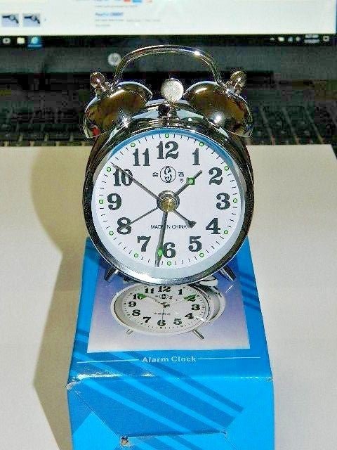 Chrome Silver Old Fashioned Alarm Clock Wind Up No Batteries Required - Lighter Deals USA