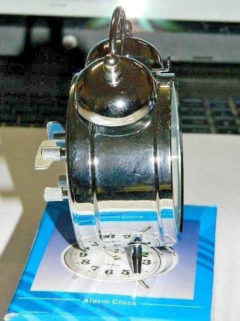 Chrome Silver Old Fashioned Alarm Clock Wind Up No Batteries Required - Lighter Deals USA