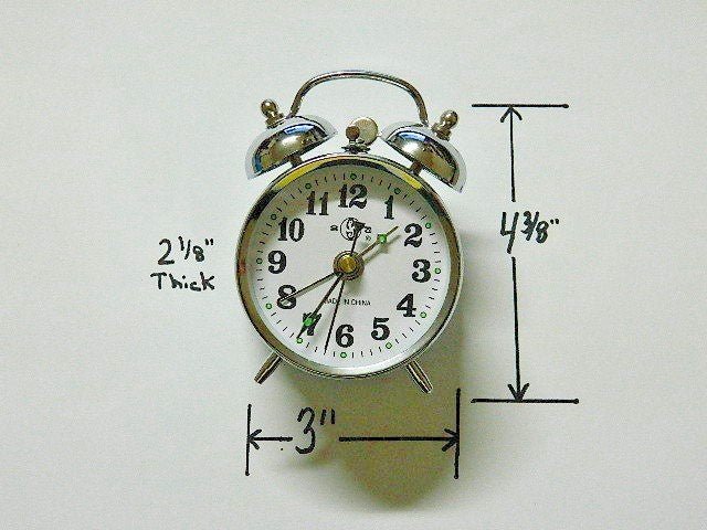 Chrome Silver Old Fashioned Alarm Clock Wind Up No Batteries Required - Lighter Deals USA