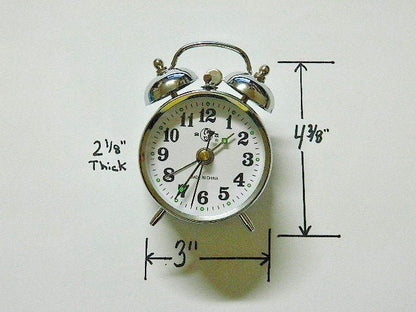 Chrome Silver Old Fashioned Alarm Clock Wind Up No Batteries Required - Lighter Deals USA