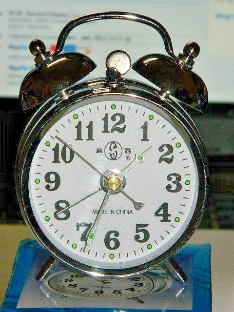 Chrome Silver Old Fashioned Alarm Clock Wind Up No Batteries Required - Lighter Deals USA