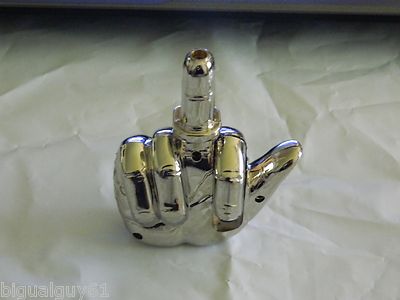 Chrome Talking Middle Finger Butane Jet Torch Lighter Saying F*** You - Lighter Deals USA