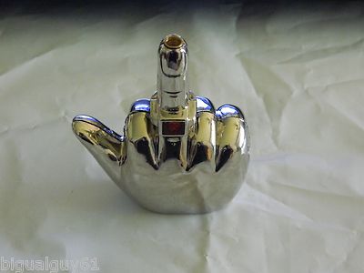 Chrome Talking Middle Finger Butane Jet Torch Lighter Saying F*** You - Lighter Deals USA
