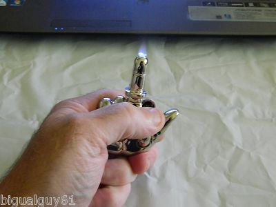 Chrome Talking Middle Finger Butane Jet Torch Lighter Saying F*** You - Lighter Deals USA