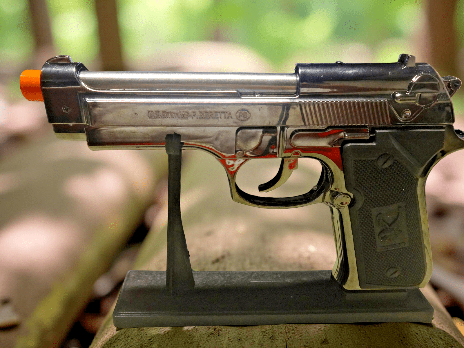Classic Movie Prop Chrome M9 9mm Beretta Gun Jet Torch Lighter USA Stock - Lighter Deals USA