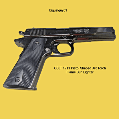 COLT 1911 Gun Shaped Jet Torch Gun Lighter Child Resistant USA Stocked - Lighter Deals USA