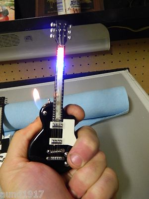 Gibson Les Paul Guitar Shaped Butane Lighter With Flashing LED's USA S - Lighter Deals USA