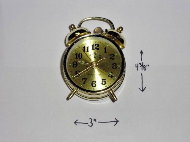Gold Old Fashioned Alarm Clock Wind Up No Batteries Required - Lighter Deals USA