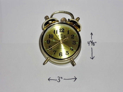 Gold Old Fashioned Alarm Clock Wind Up No Batteries Required - Lighter Deals USA