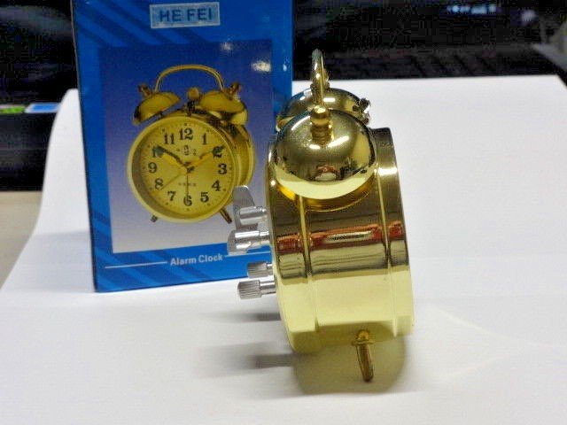 Gold Old Fashioned Alarm Clock Wind Up No Batteries Required - Lighter Deals USA