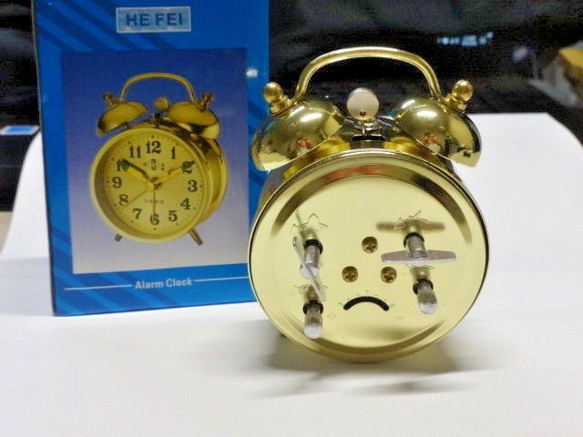 Gold Old Fashioned Alarm Clock Wind Up No Batteries Required - Lighter Deals USA