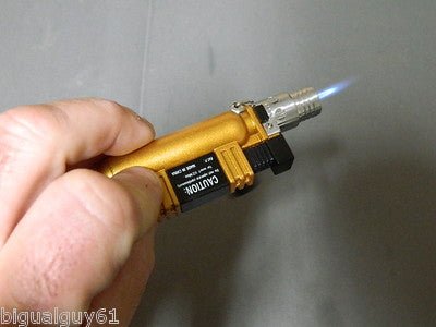 Gold Scuba Tank Shaped Windproof Jet Torch Lighter With Safety Cap USA - Lighter Deals USA