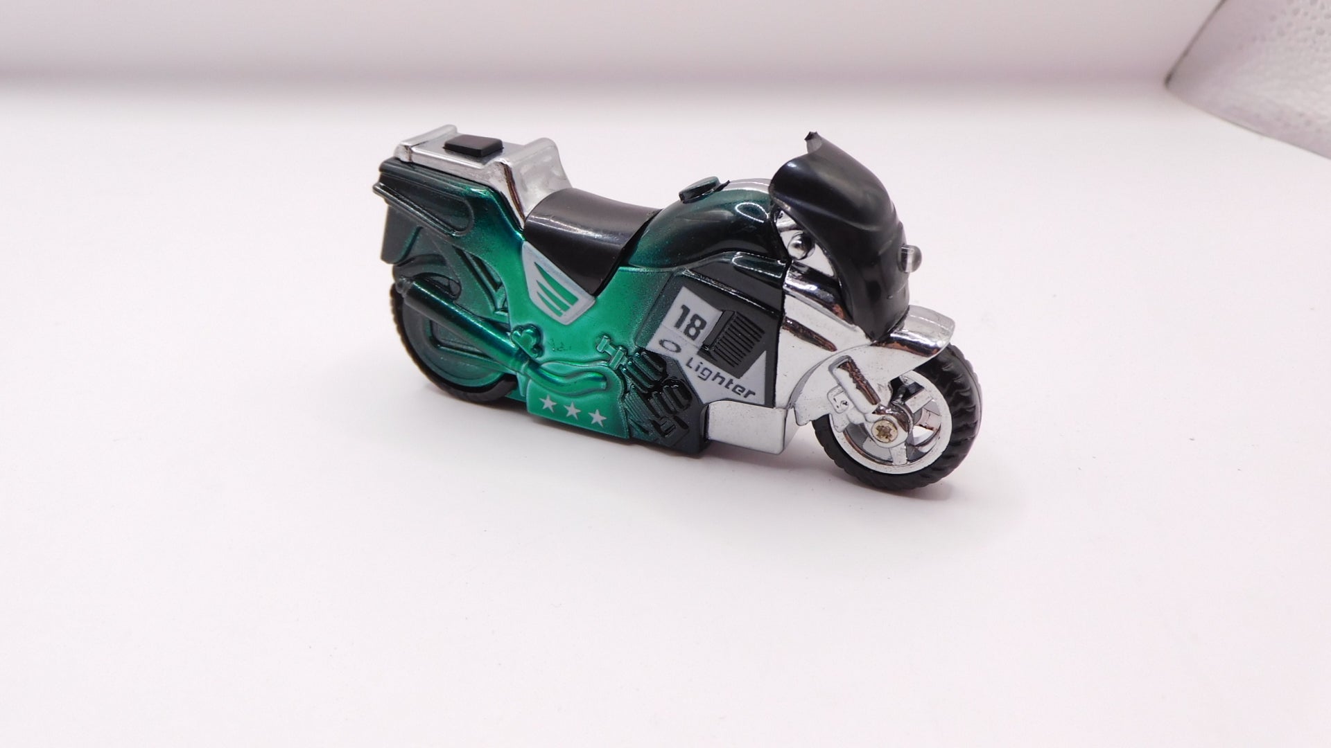 Green Racing Motorcycle Butane Lighter USA Stocked and Shipped - Lighter Deals USA