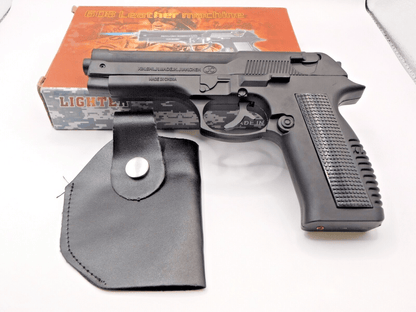 Heavy Metal Black Slide Action Gun Pistol Jet Torch Lighter USA Stocked - Lighter Deals USA
