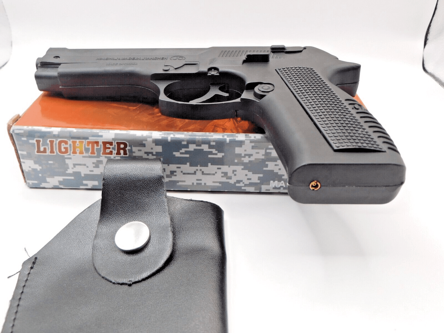 Heavy Metal Black Slide Action Gun Pistol Jet Torch Lighter USA Stocked - Lighter Deals USA
