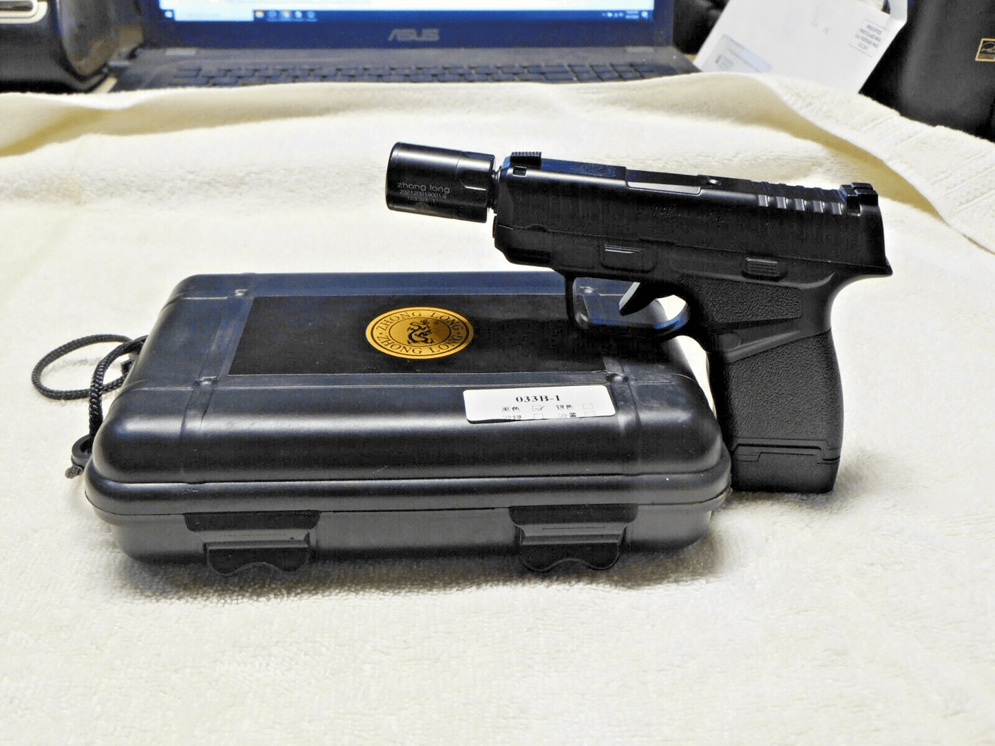 HELLCAT Pistol Shaped Gun Lighter ABS/ Metal Fine Quality W/Case & Barrel Attachment - Lighter Deals USA