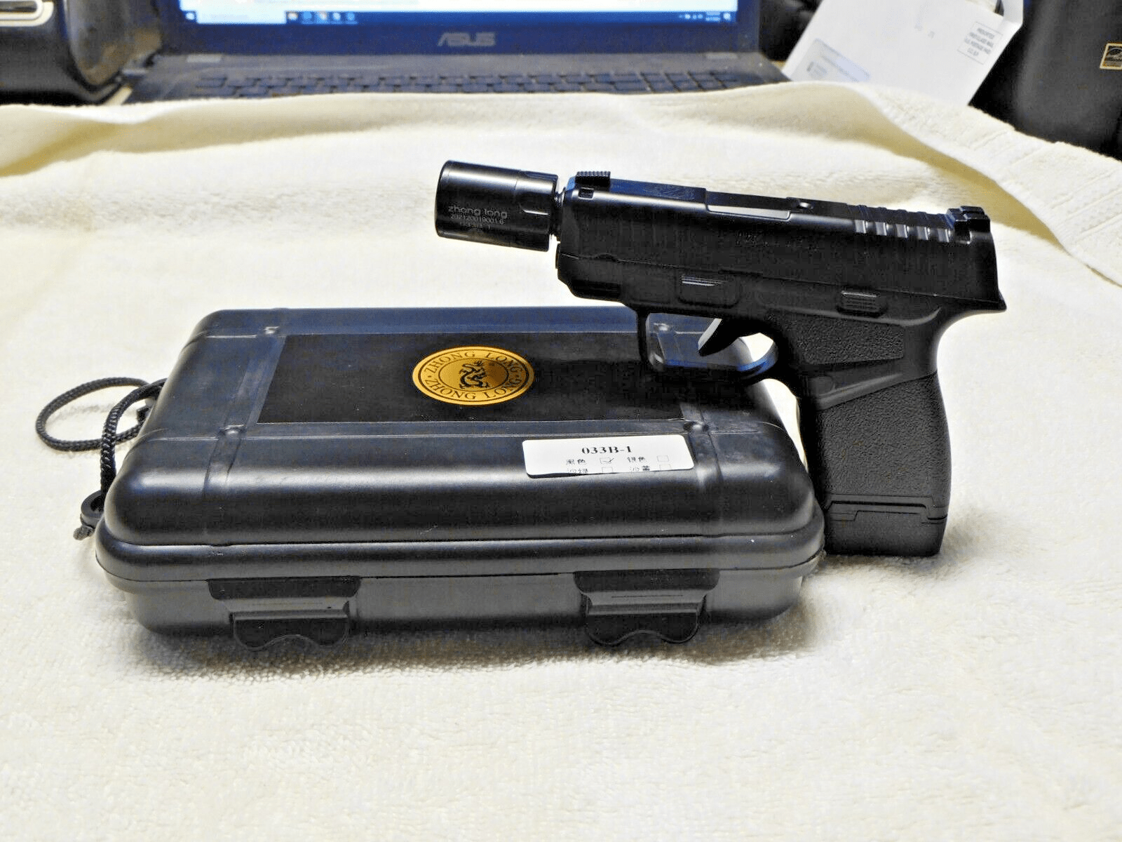 HELLCAT Pistol Shaped Gun Lighter ABS/ Metal Fine Quality W/Case & Barrel Attachment - Lighter Deals USA