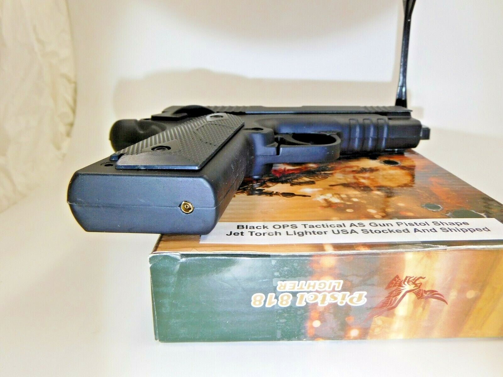 Jet Black OPS Tactical AS Gun Pistol Shape Jet Torch Lighter USA Stock - Lighter Deals USA