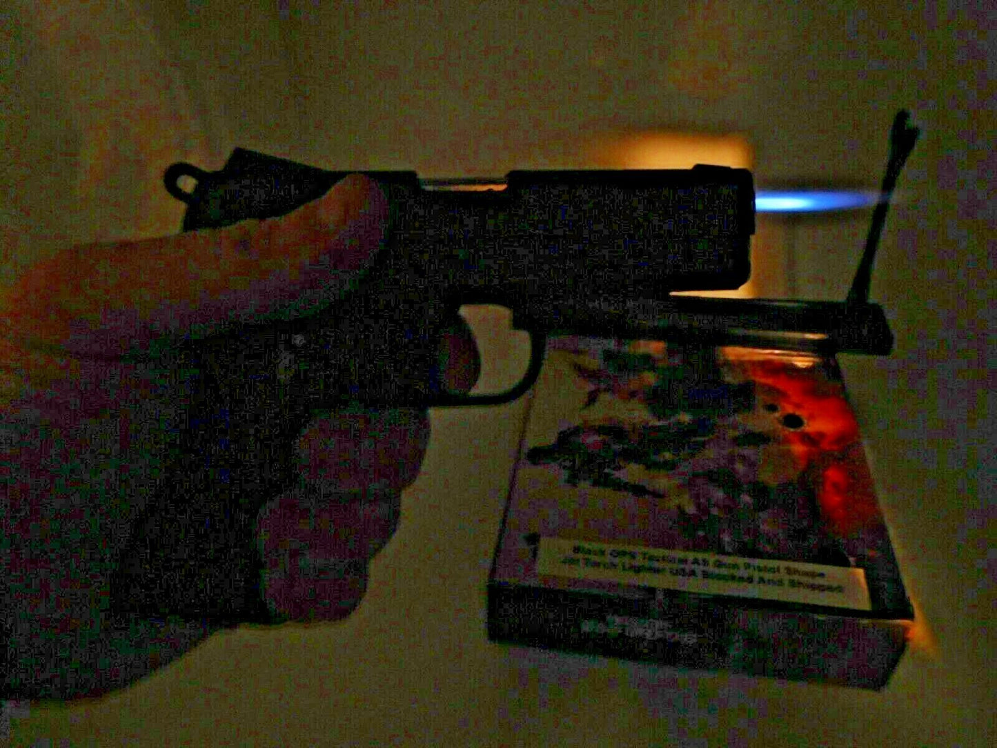 Jet Black OPS Tactical AS Gun Pistol Shape Jet Torch Lighter USA Stock - Lighter Deals USA